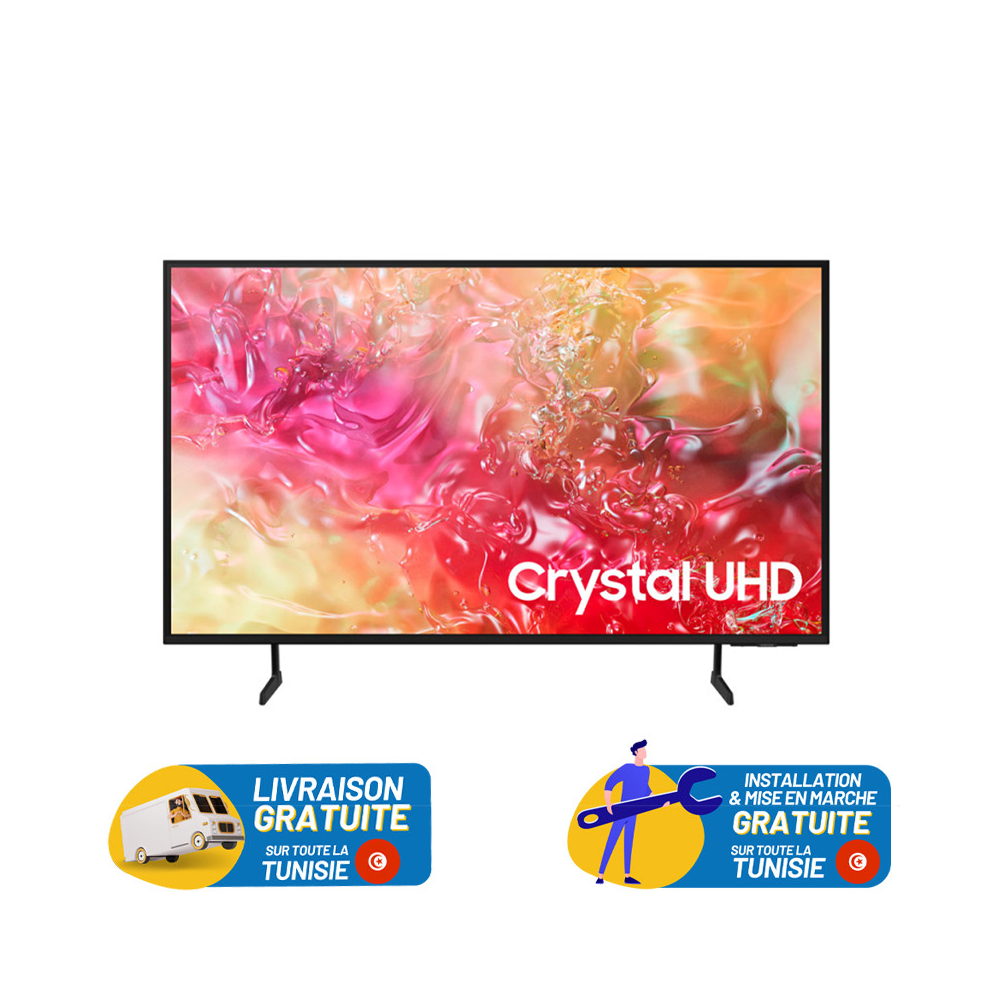 Téléviseur SAMSUNG 43" UHD 4K CRYSTAL DU7000 SMART TV / Récepteur intégré